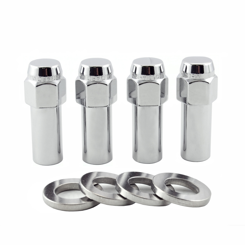 McGard Hex Lug Nut (X-Long Shank - 1.365in.) 1/2-20 / 13/16 Hex / 2.27in. Length (4-Pack) - Chrome - 63014