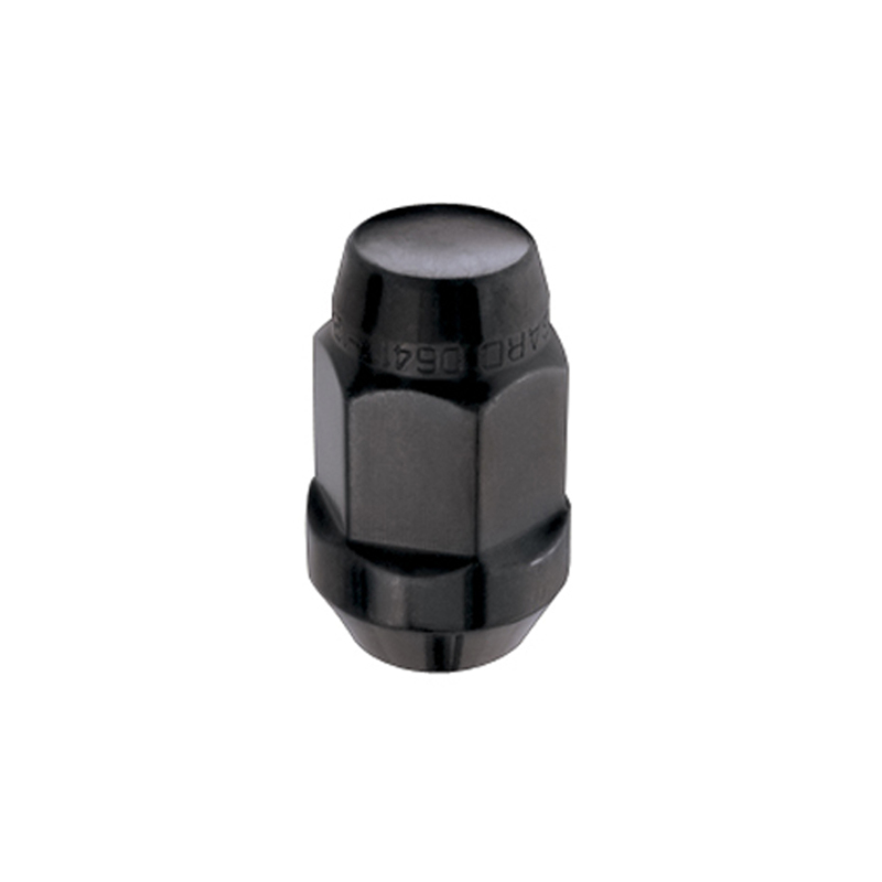 McGard Hex Lug Nut (Cone Seat Bulge Style) M12X1.5 / 3/4 Hex / 1.45in. Length (Box of 144) - Black - 69415