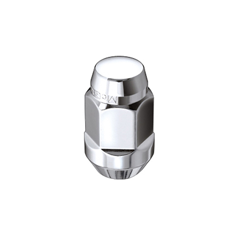 McGard Hex Lug Nut (Cone Seat Bulge Style) M14X1.5 / 22mm Hex / 1.945in. L (Box of 100) - Chrome - 69433