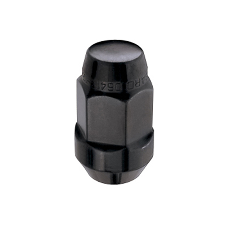 McGard Hex Lug Nut (Cone Seat Bulge Style) M14X1.5 / 22mm Hex / 1.635in. Length (Box of 144) - Black - 69474