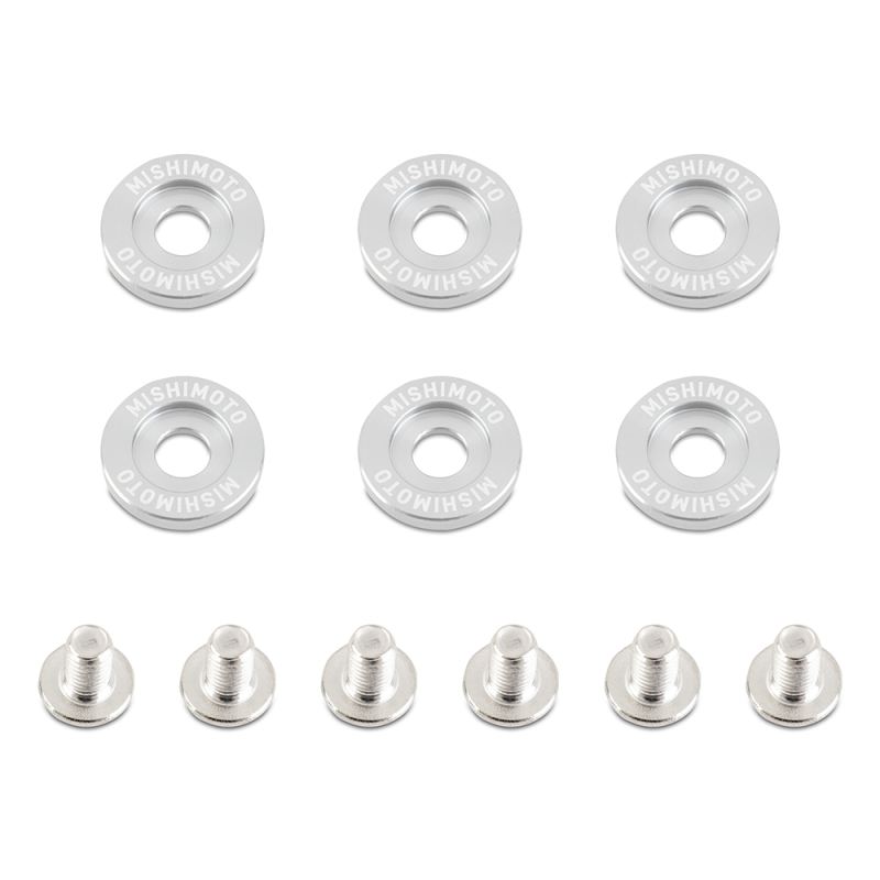 Mishimoto Large Fender Washer Kit (6pcs) - Silver - MMFW-LG-6SL