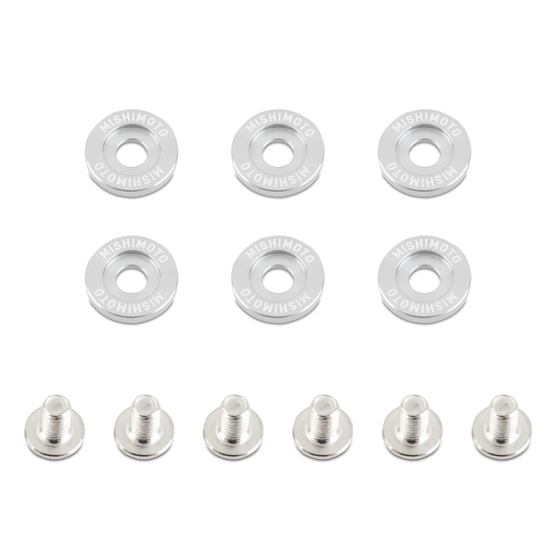 Mishimoto Small Fender Washer Kit (6pcs) - Silver - MMFW-SM-6SL