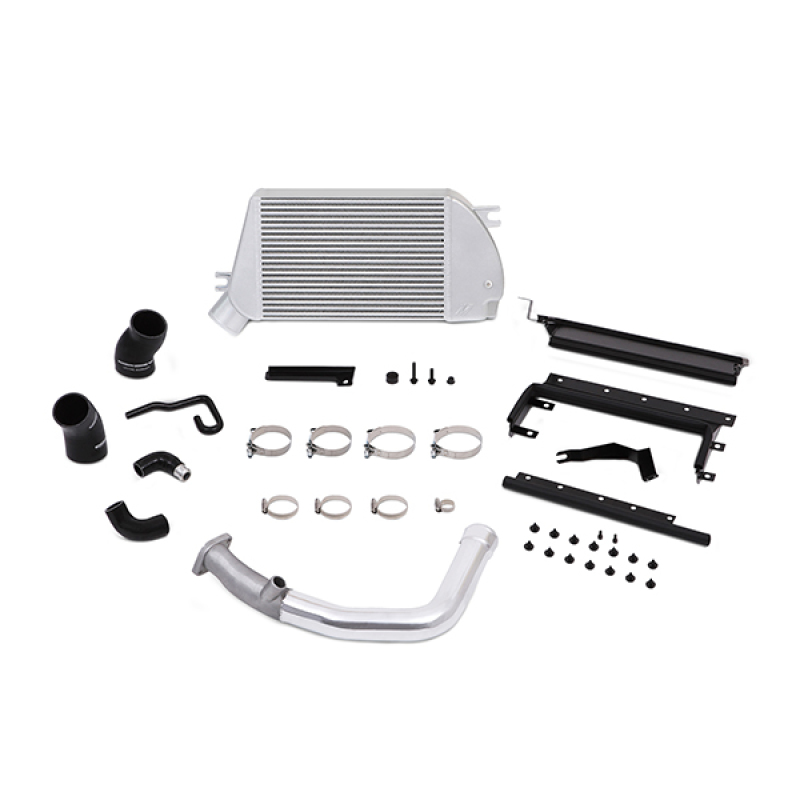 Mishimoto 2015 Subaru WRX Top-Mount Intercooler Kit - Powder Coated Silver & Polished Pipes - MMTMIC-WRX-15PSL