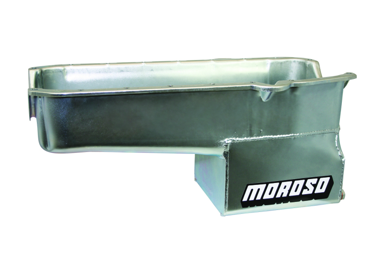 Moroso Pre-80 Chevrolet Small Block (w/Driver Side Dipstick) Wet Sump 7qt 9.5in Steel Oil Pan - 20160