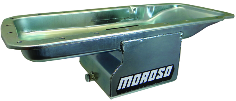 Moroso Mopar 361-440 (w/Center Sump) Deep Wet Sump 7qt 7in Steel Oil Pan - 20760