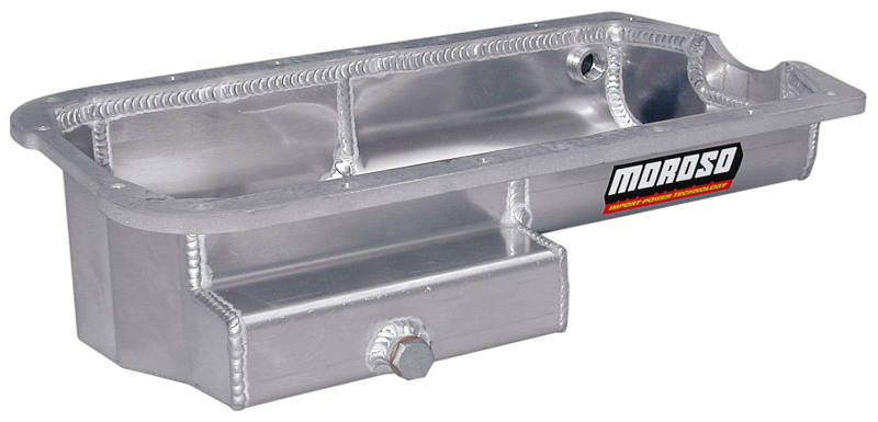 Moroso Honda 2.2/2.3L H Series Prelude Kicked Out Drag Race Baffled 5.5qt 5-3/8in Aluminum Oil Pan - 20912