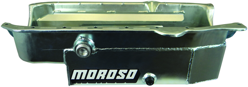 Moroso 86-Up Chevrolet Small Block (w/1in Inspection Bung) Wet Sump 8qt 6.5in Steel Oil Pan - 21327