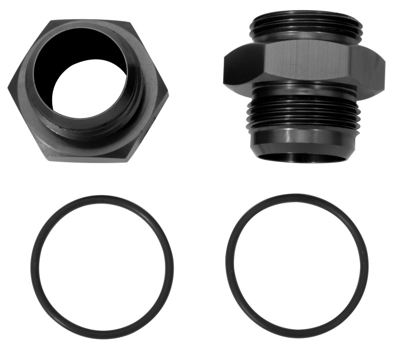 Moroso Vacuum Pump Fitting 16An to -16An w/O-Ring - Aluminum - 2 Pack - 22626