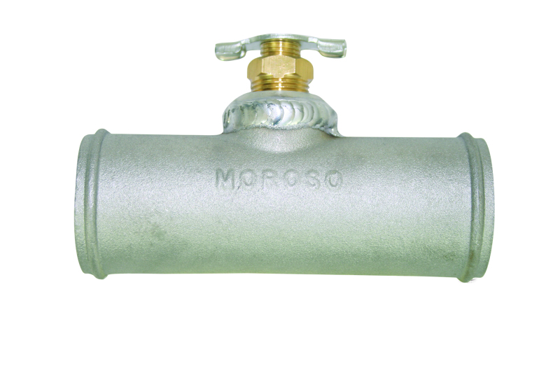 Moroso Radiator Hose Bleed/Drain - 3/8in Petcock - 1-1/2in to 1-1/2in Hose - Cast Aluminum - 63731