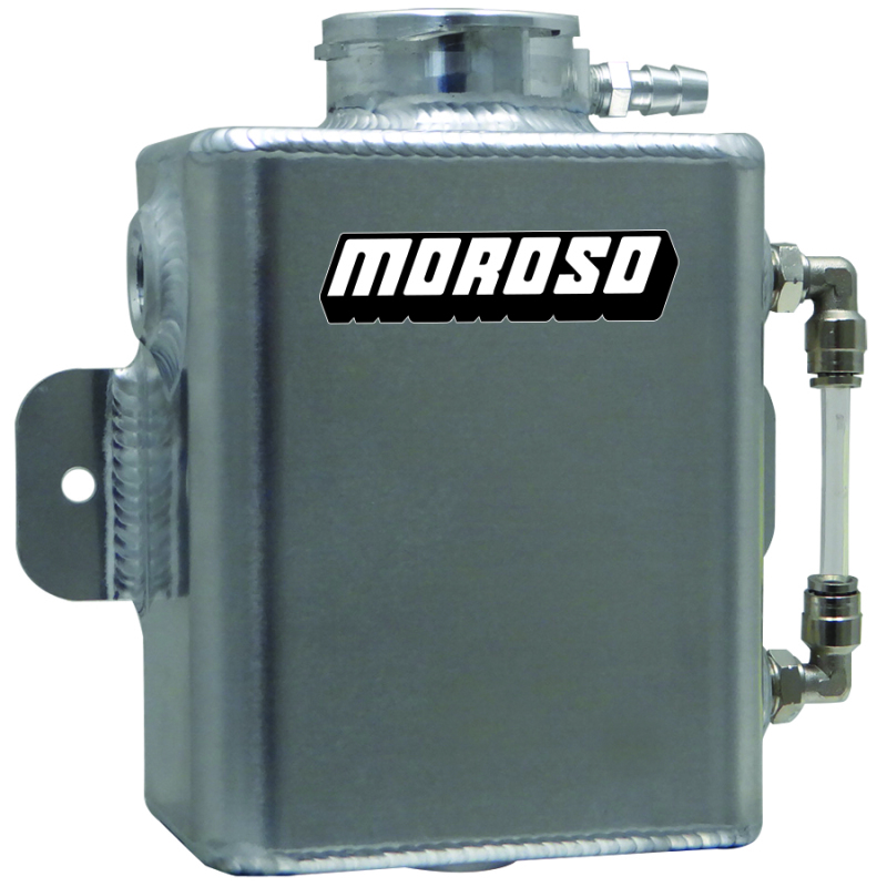 Moroso Universal Coolant Expansion Tank (w/Sight Tube) - Billet Filler Neck - 1.25qt - 63773