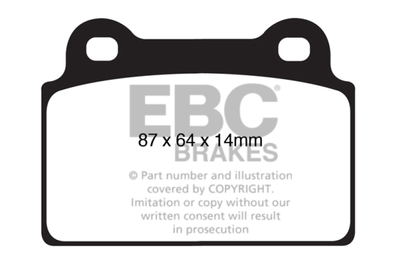 EBC 08-16 Mitsubishi Lancer Evo 10 2.0 Turbo (1 piece rotor) Ultimax2 Rear Brake Pads - UD1368