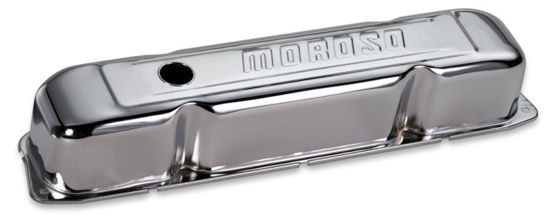 Moroso Mopar 361-440 Valve Cover - w/Baffles - Stamped Steel Chrome Plated - Pair - 68181