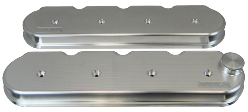 Moroso Chevrolet Small Block Valve Cover - 1 Cover w/2 Breathers - No Logo - Polished Alum - Pair - 68374