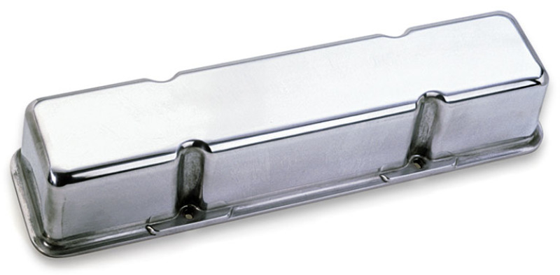 Moroso Chevrolet Small Block Valve Cover - 3.5in - No Logo - Polished Aluminum - Pair - 68405