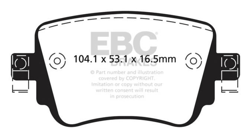 EBC 15+ Volkswagen GTi 2.0 Turbo Ultimax2 Rear Brake Pads - UD1779