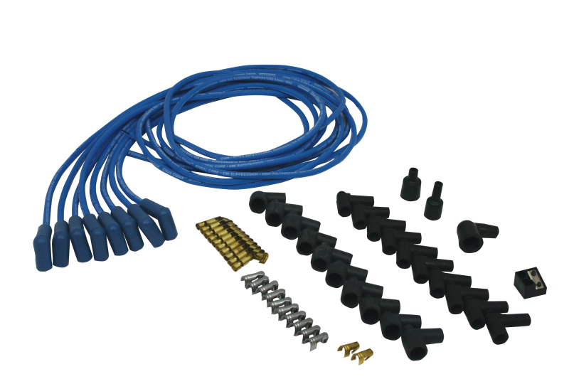 Moroso Universal Ignition Wire Set - Blue Max - Spiral Core - Unsleeved - 90 Degree - Blue - 73225