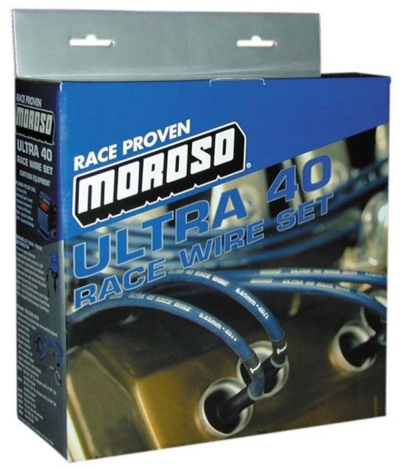 Moroso Ford 351W Ignition Wire Set - Ultra 40 - Sleeved - HEI - 135 Degree - Blue - 73626