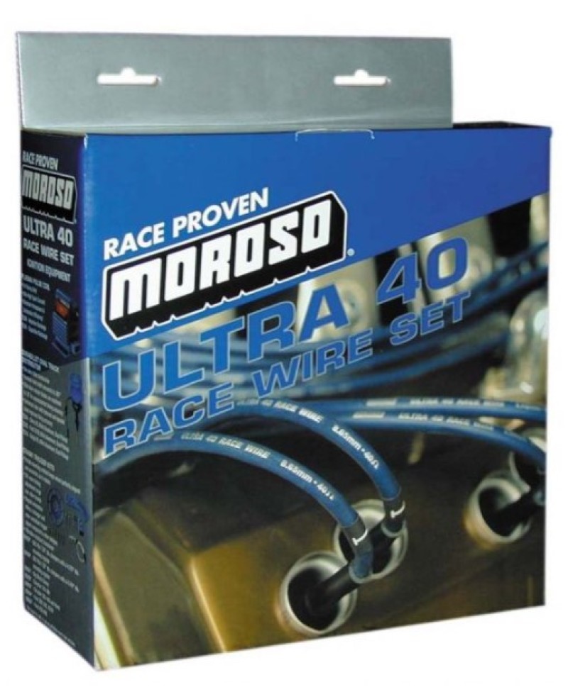 Moroso Chevrolet Small Block Ignition Wire Set - Ultra 40 - Unsleeved - Non-HEI - Over Valve - Black - 73706