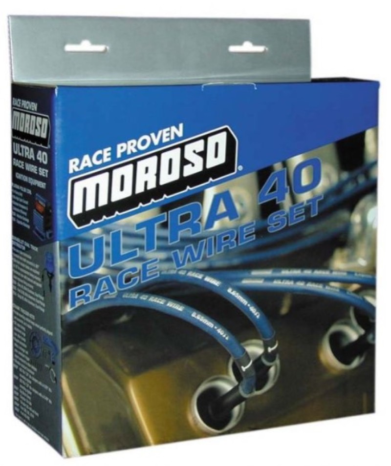 Moroso Chevrolet Small Block Ignition Wire Set - Ultra 40 - Unsleeved - HEI - Under Header - Black - 73709