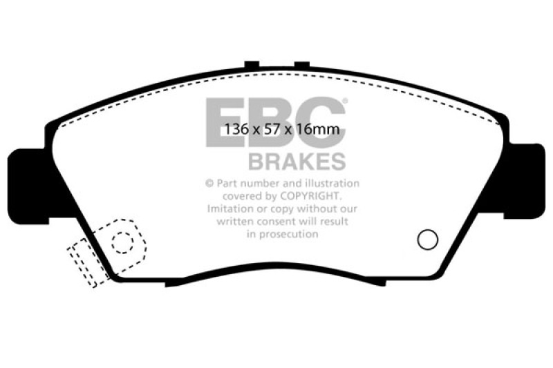 EBC 12 Acura ILX 1.5 Hybrid Ultimax2 Front Brake Pads - UD621