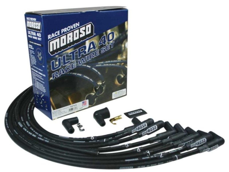 Moroso Chevrolet Big Block Ignition Wire Set - Ultra 40 - Unsleeved - Non-HEI - Under Header - Black - 73713