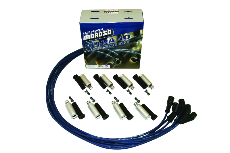 Moroso GM LS Ignition Wire Set - Ultra 40 - Unsleeved - Coil-On - Blue - 73811