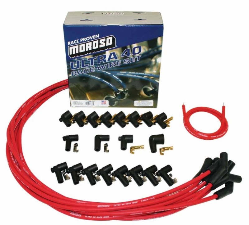 Moroso Universal Ignition Wire Set - Ultra 40 - Unsleeved - 135 Degree - Red - 73836