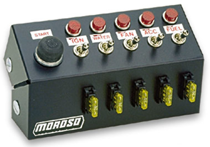 Moroso Toggle Switch Panel - Cage Mount - 7in - Five On/Off Switches - 74135