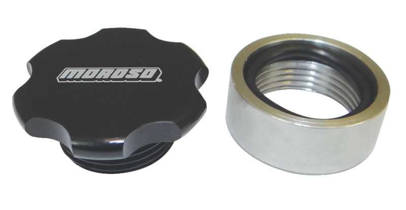 Moroso Universal Filler Cap Kit - 1-1/4-12UNF - Steel Bung - Black Anodized - 85284