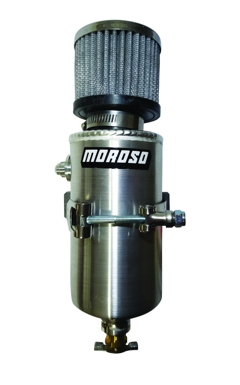 Moroso Breather Tank/Catch Can -6An Male Fitting - Aluminum - 85456