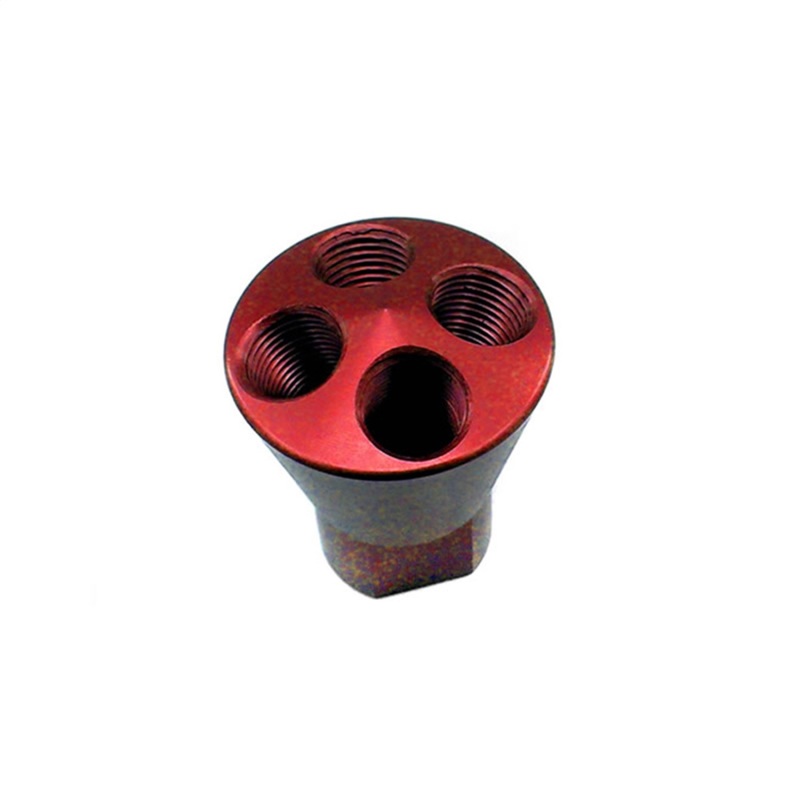 Nitrous Express 4 Port Showerhead Distribution Block - Red - 15011