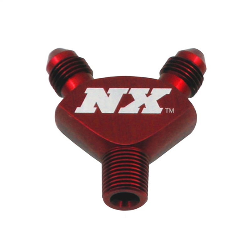 Nitrous Express 1/8NPT x 3AN x 3AN Billet Pure-Flo Y Fitting - Red - 16077