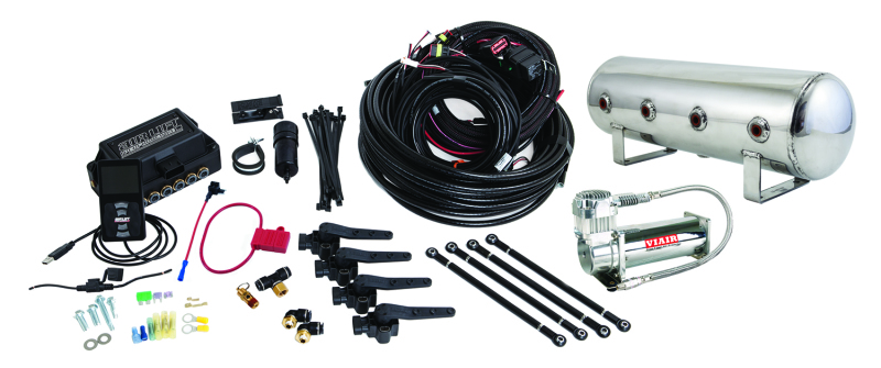 Air Lift Performance 3H (3/8 Air Line 2.5 Gal  Polished Aluminum Tank VIAIR 444C Comp) - 27796