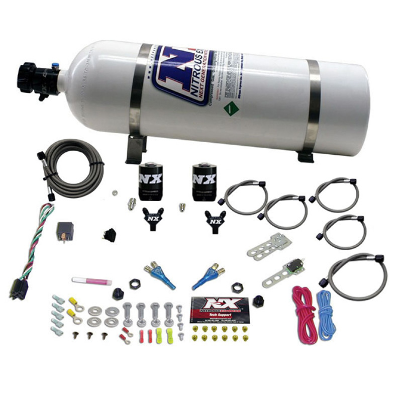 Nitrous Express 08-10 Dodge Viper EFI Dual Nozzle (100-300HP) w/15lb Bottle - 20325-15