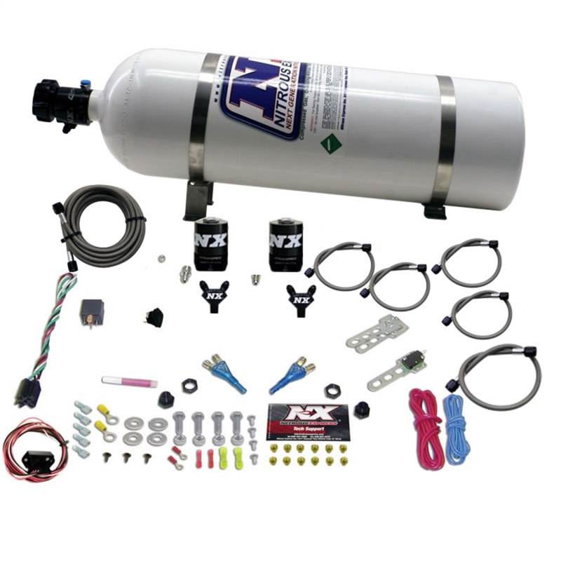 Nitrous Express 03-18 Nissan 350Z/370Z Dual Nozzle (35-150HP) w/15lb Bottle - 20716-15