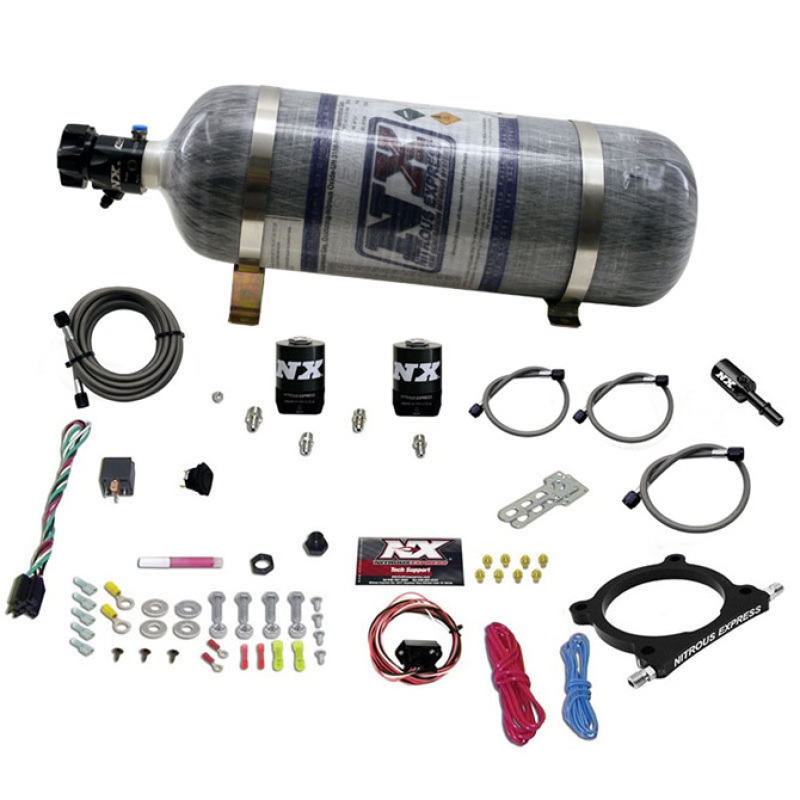 Nitrous Express 11-15 Ford Mustang GT 5.0L High Output Nitrous Plate Kit (50-250HP) w/12lb Bottle - 20951-12