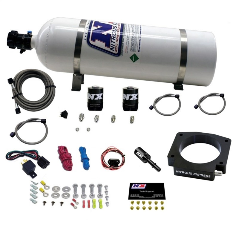 Nitrous Express 15-17 Ford Mustang GT350 5.2L Nitrous Plate Kit w/15lb Bottle - 20953-15