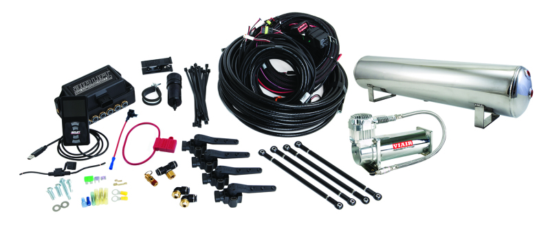 Air Lift Performance 3H (3/8 Air Line 4 Gal 5-Port  Polished Aluminum Tank VIAIR 444C Comp) - 27797