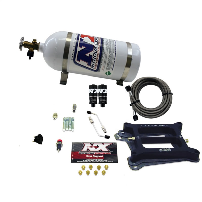 Nitrous Express 4150 Hitman 4-BBL Nitrous Kit (100-200HP) w/10lb Bottle - 40040-10