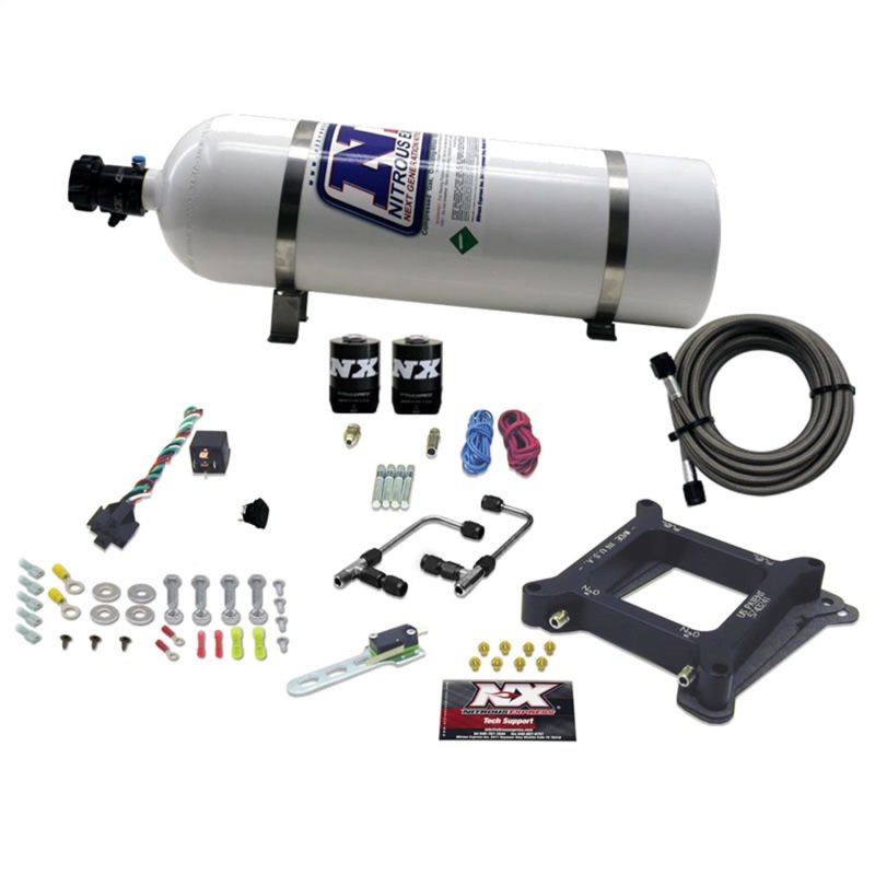 Nitrous Express 4150 Gemini Stage 6 Nitrous Kit (50-300HP) w/15lb Bottle - 60040-15