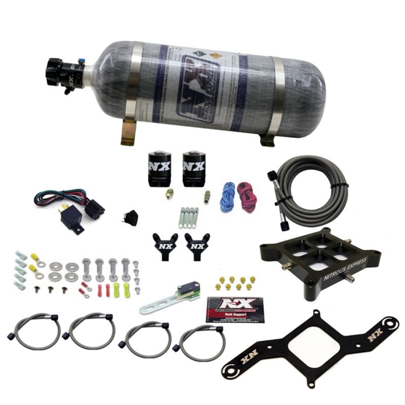 Nitrous Express 4150 Billet Crossbar Pro-Power Nitrous Kit (100-500HP) w/Composite Bottle - 60542-12