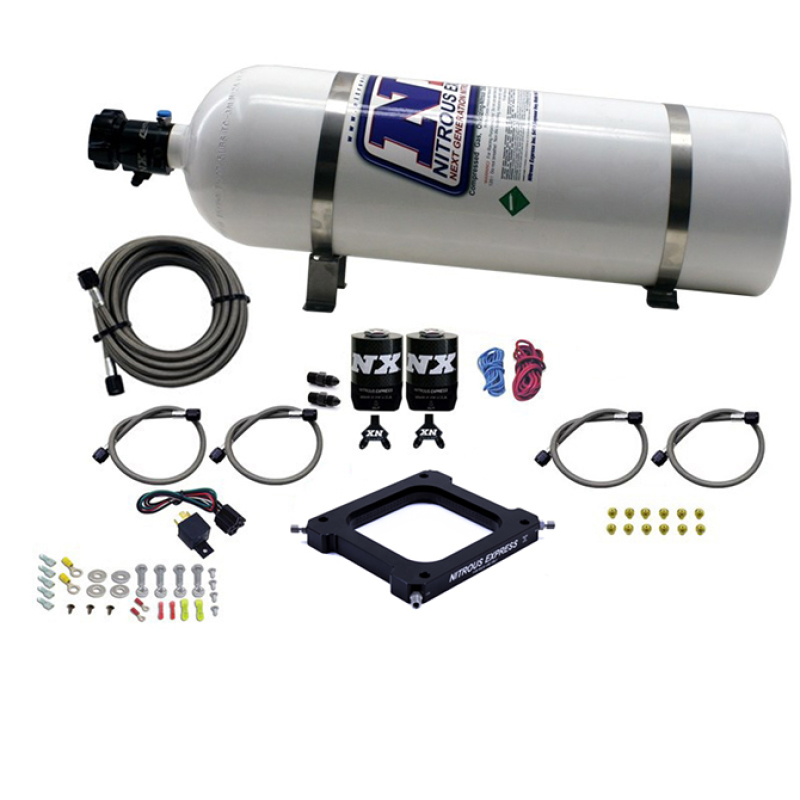 Nitrous Express 4500 Assassin Plate Stage 6 Nitrous Kit (50-300HP) w/15lb Bottle - 67070-15