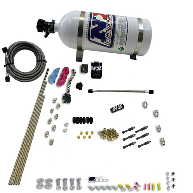 Nitrous Express 6 Cyl Dry Direct Port Nitrous Kit w/ 12lb Bottle - 93066-12