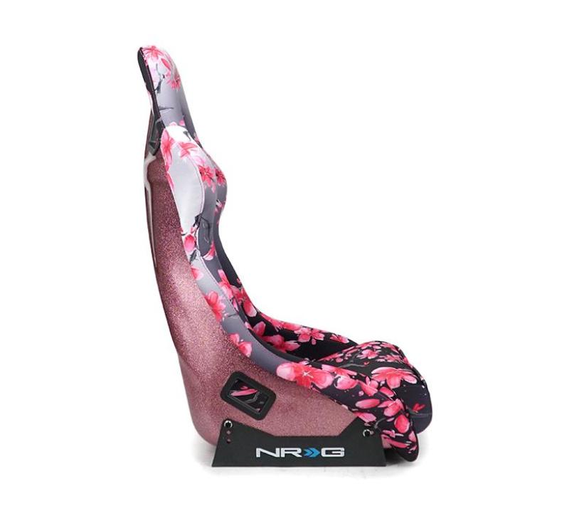 NRG FRP Bucket Seat PRISMA Japanese Cherry Blossom Edition W/ Pink Pearlized Back - Large - FRP-302-SAKURA