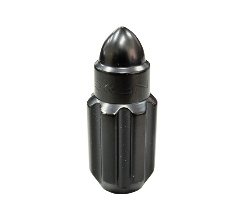 NRG 500 Series M12 X 1.5 Bullet Shape Steel Lug Nut Set - 21 Pc w/Lock Key - Black - LN-LS500BK-21