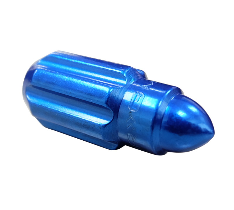 NRG 500 Series M12 X 1.5 Bullet Shape Steel Lug Nut Set - 21 Pc w/Lock Key - Blue - LN-LS500BL-21