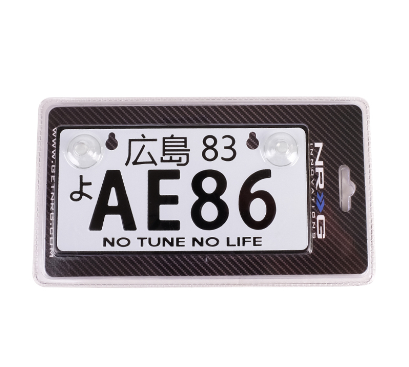 NRG Mini JDM Style Aluminum License Plate (Suction-Cup Fit/Universal) - AE86 - MP-001-AE86