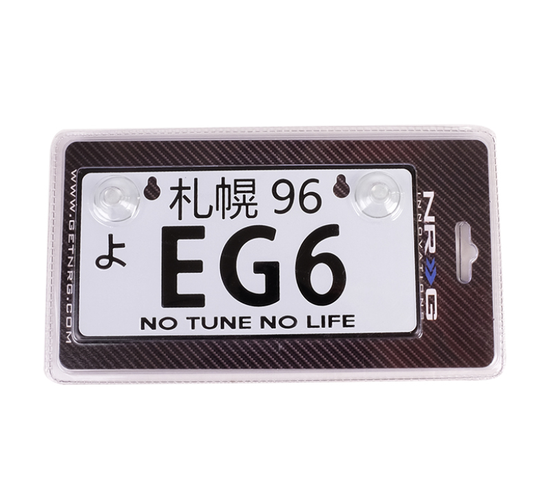 NRG Mini JDM Style Aluminum License Plate (Suction-Cup Fit/Universal) - EG6 - MP-001-EG6