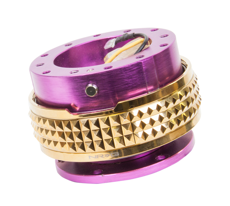 NRG Quick Release Kit - Pyramid Edition - Purple Body / Chrome Gold Pyramid Ring - SRK-210PP/CG