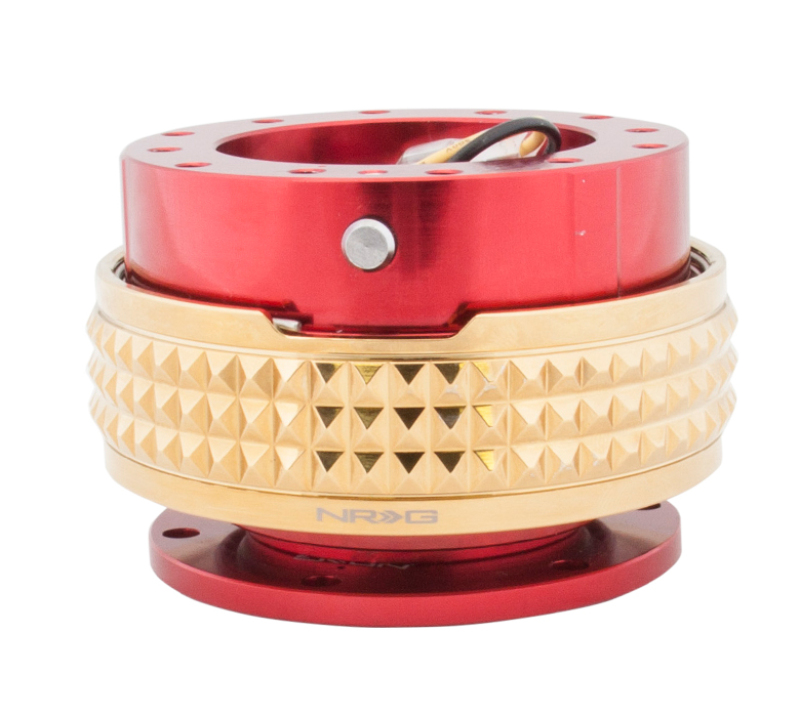 NRG Quick Release Kit - Pyramid Edition - Red Body / Chrome Gold Pyramid Ring - SRK-210RD/CG